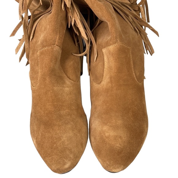 Sam Edelman Utah Suede Leather Fringed Moccasin Boot - Picture 8 of 14